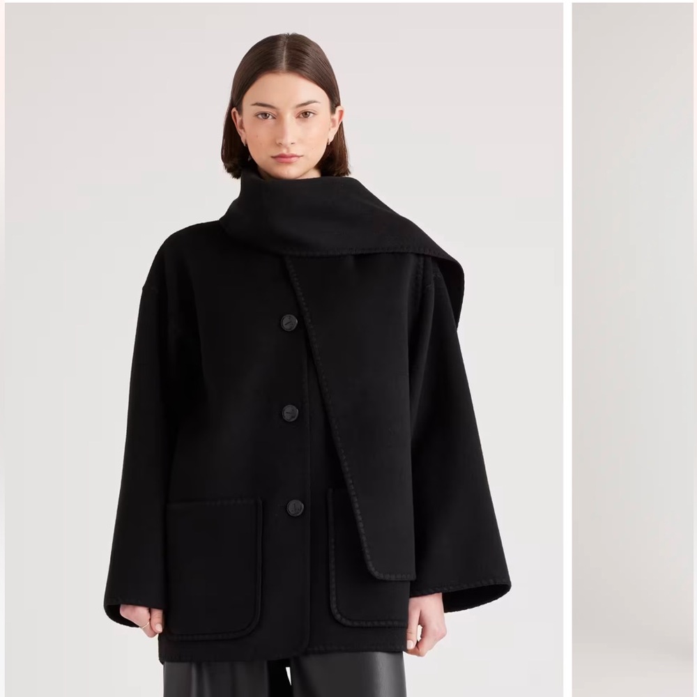 Quince Double-faced Merino Wool Scarf Coat, NWT, multiple sizes
